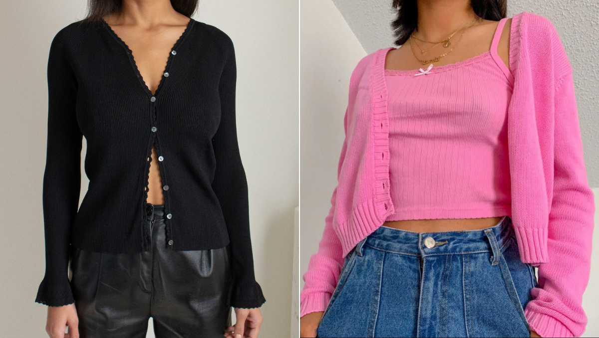 Los cardigans con botones están de vuelta y en forma muy coqueta