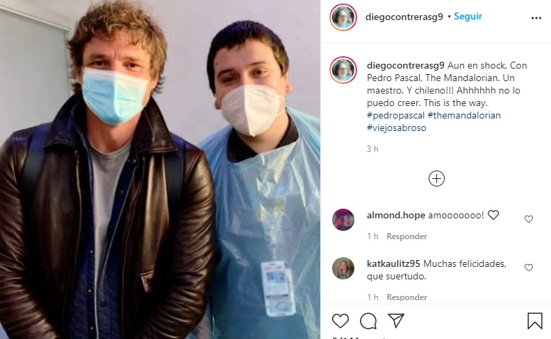 joven que se saco foto con el actor chileno en Chile 