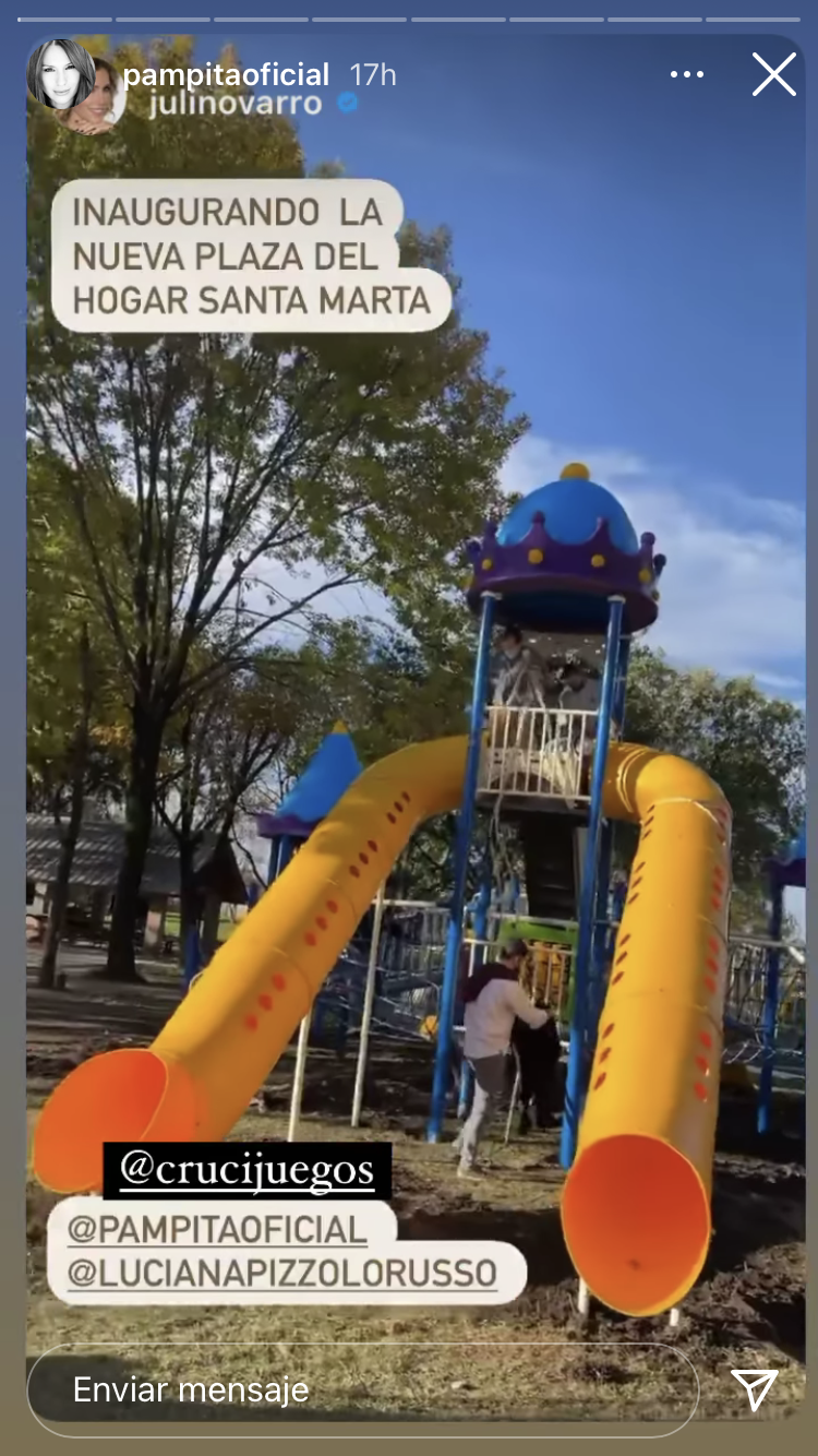 Pampita inauguró una plaza en honor a su hija Blanca en Argentina