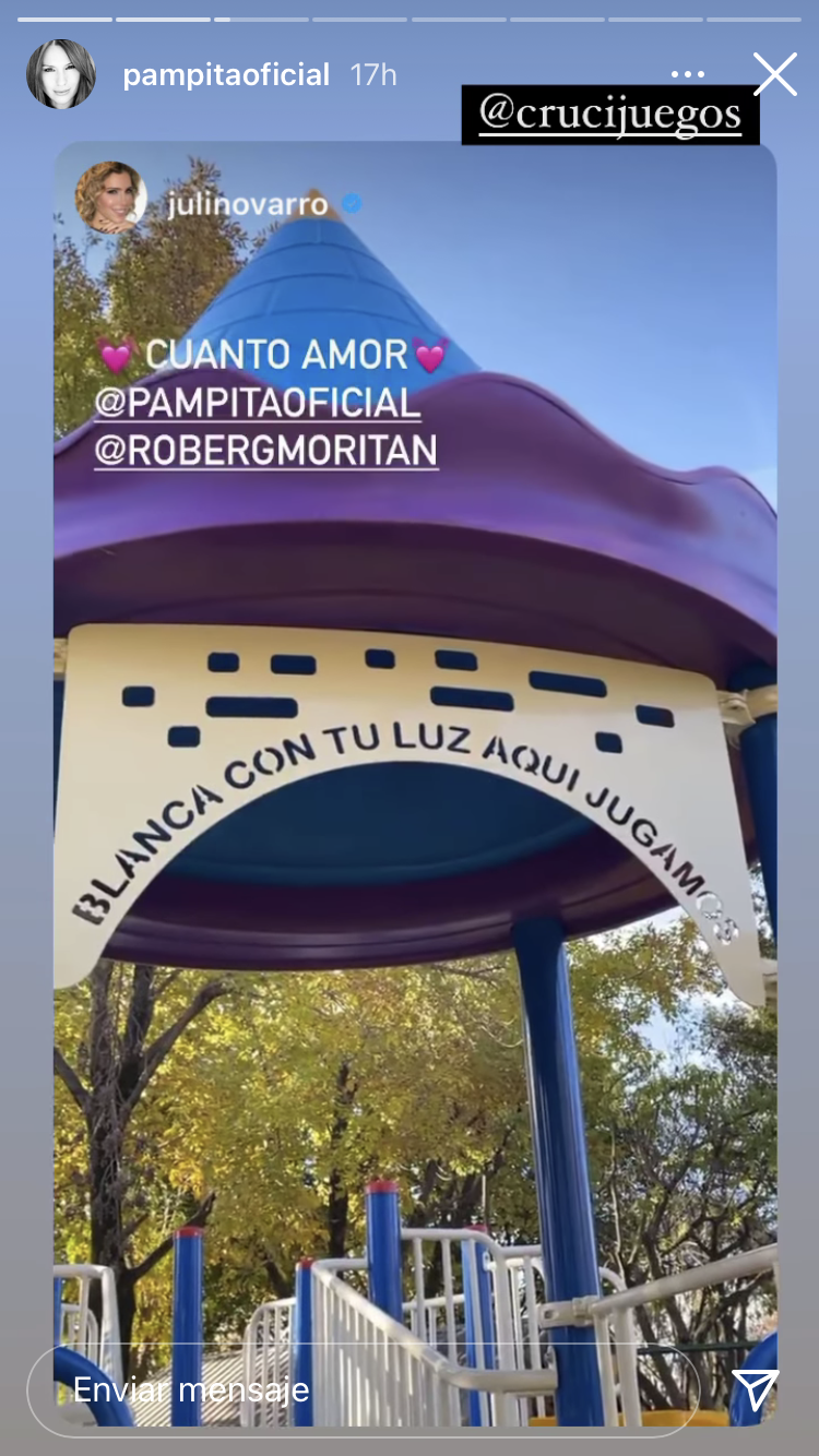 Pampita inauguró una plaza en honor a su hija Blanca en Argentina