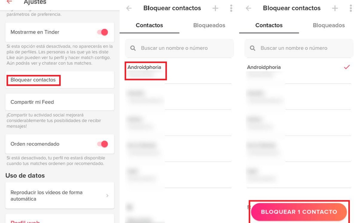 Bloquear Contactos Conocidos En Tinder