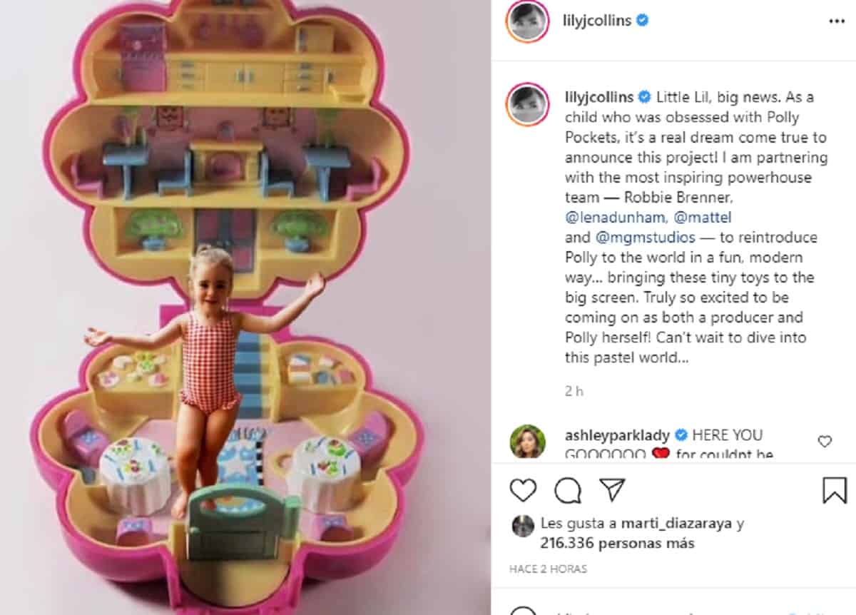 El post de Lily Collin al saber que sería Polly Pocket