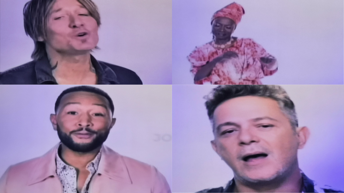 Los cantantes en la ceremonia de inauguración de los Juegos Olímpicos Tokio 2020