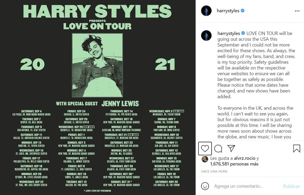 Nuevo Tour Harry Styles