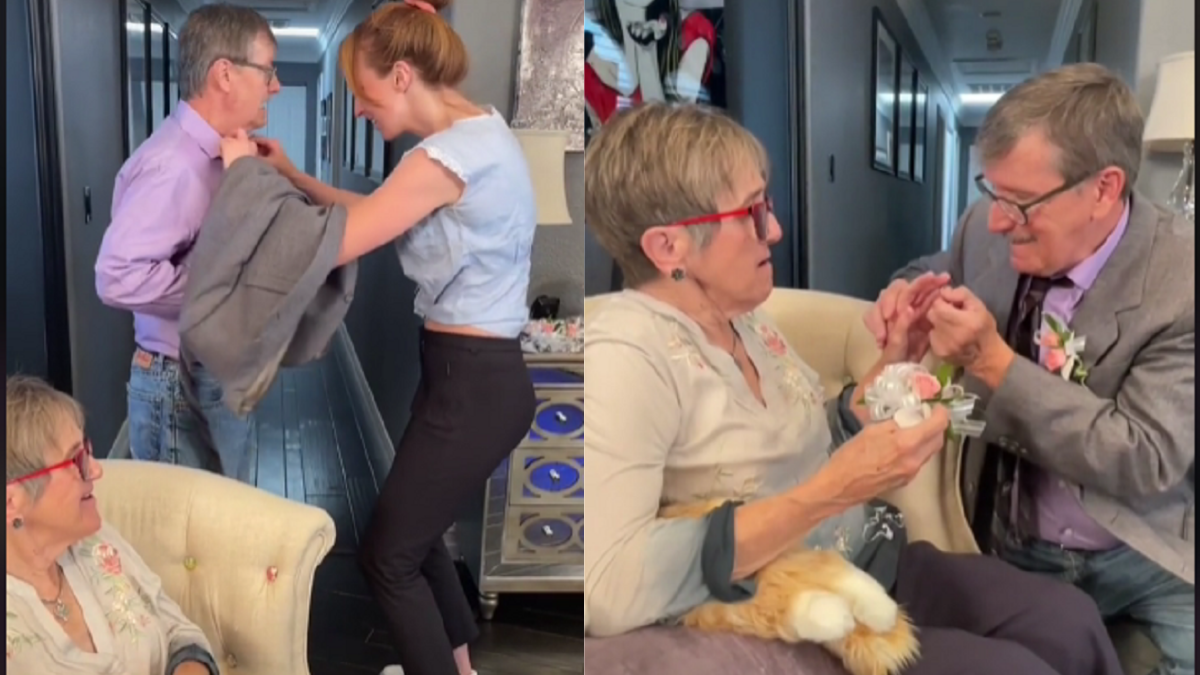 El tierno registro de un hombre que pide matrimonio cada semana a su esposa que sufre Alzheimer