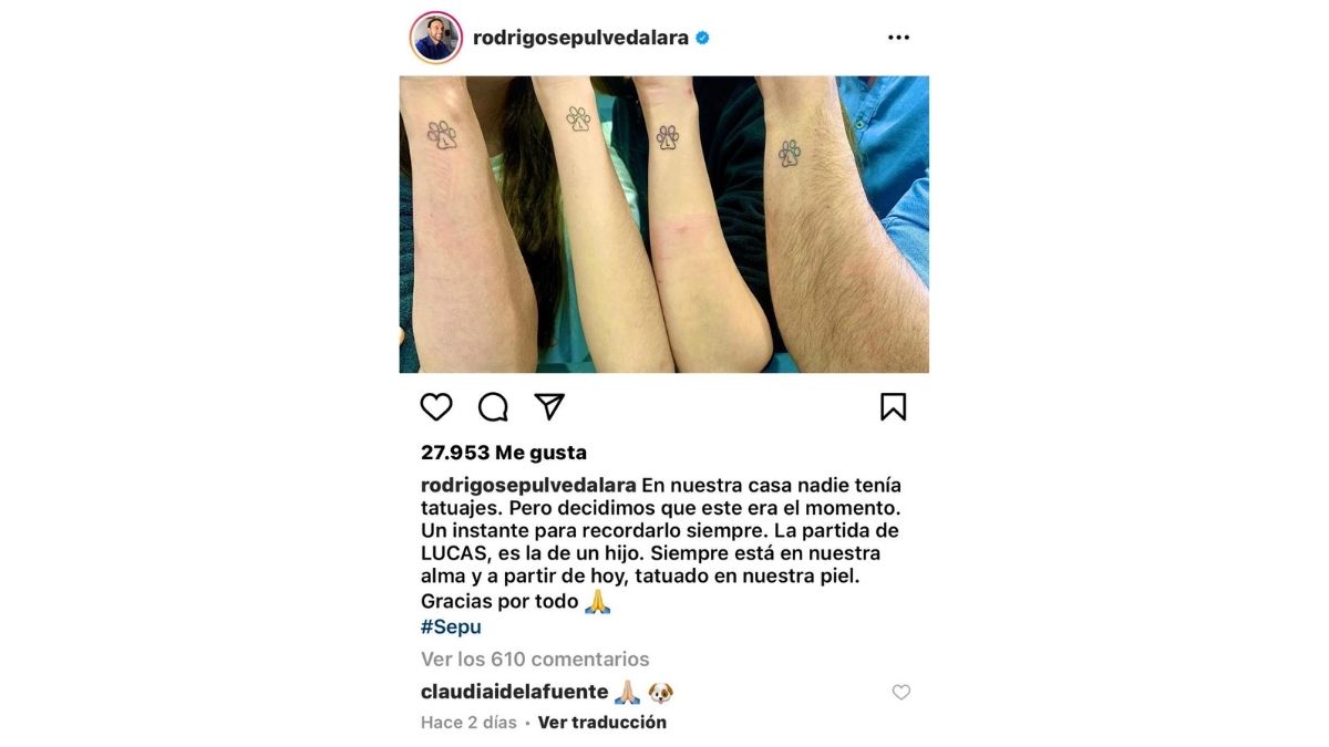 Tatuaje Rodrigo Sepúlveda Instagram