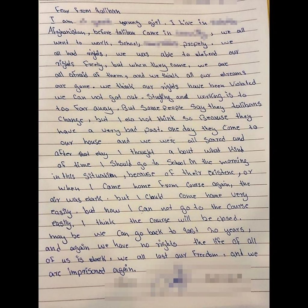 Una Carta De Una Chica Afgana 1