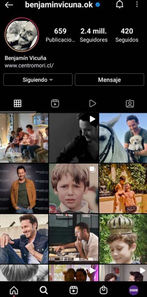 Benjamín Vicuña En Redes Sociales