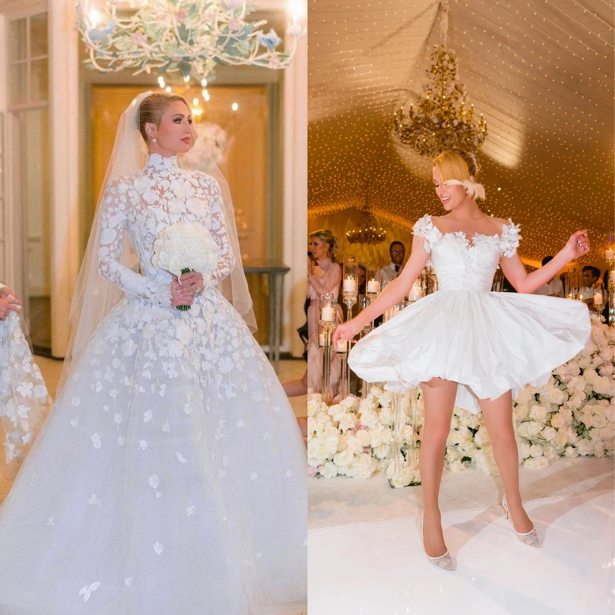 Paris Hilton Con Sus Vestidos Oscar De La Renta