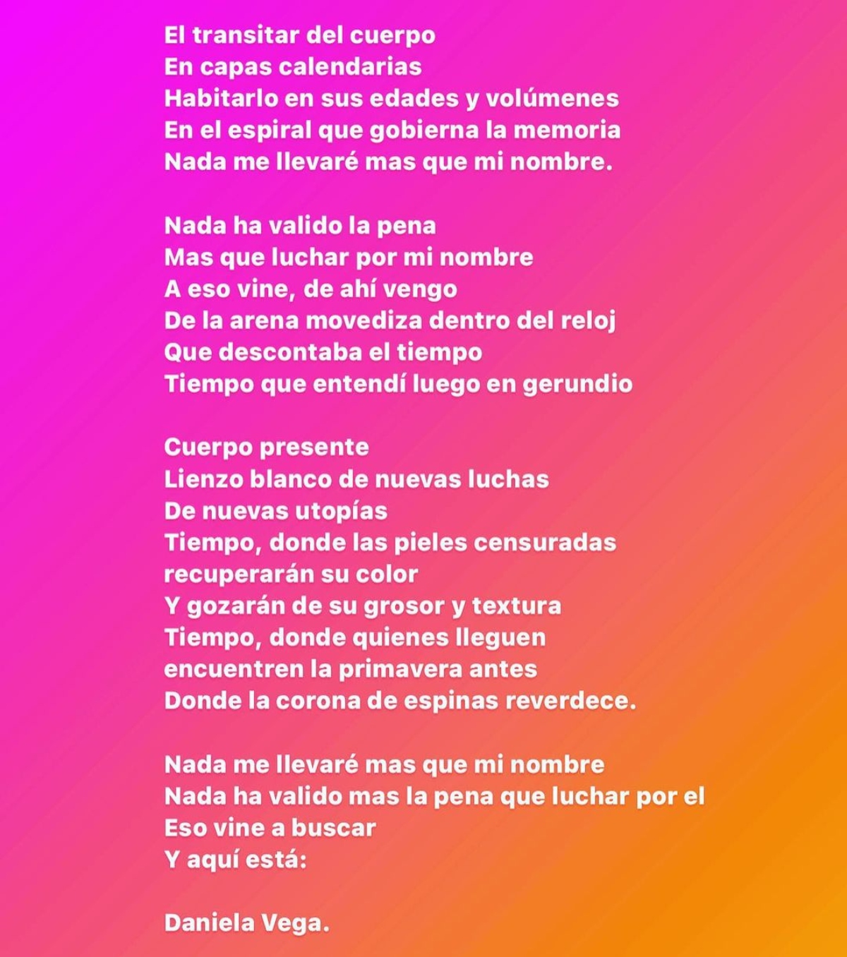 Daniela Vega Poema 