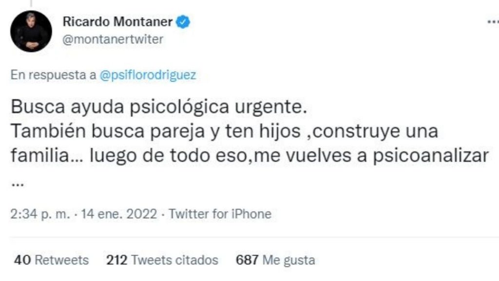 Ricardo Montaner Tweet
