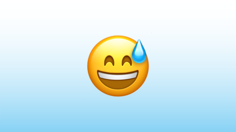 Emoji Con Gota De Sudor Frío En WhatsApp