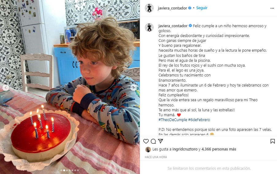 Javiera Contador Hijo Cumpleaños