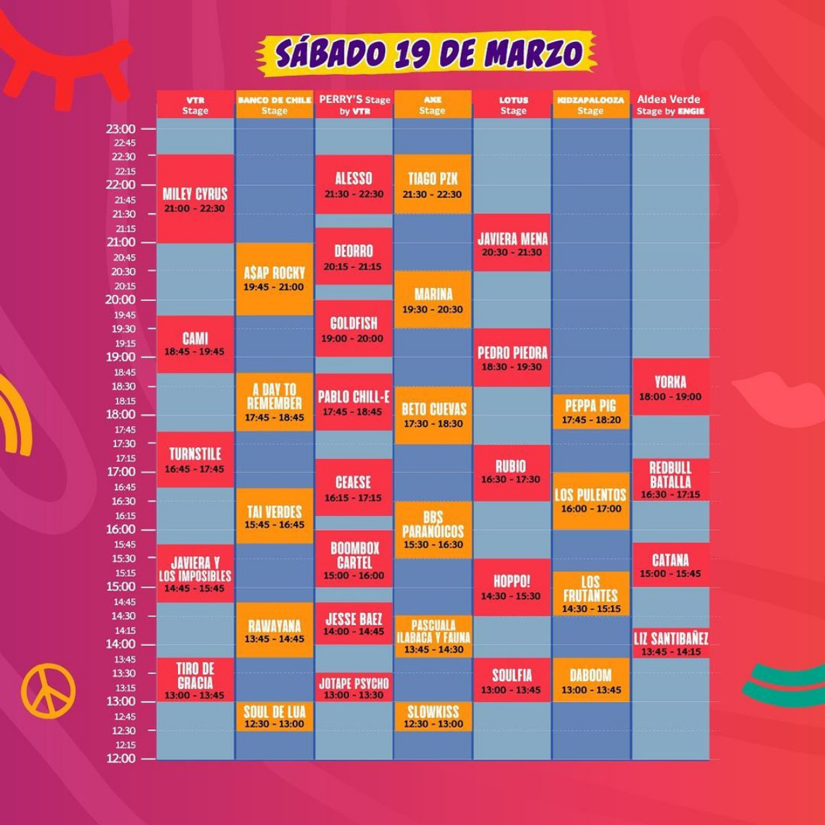 Horario Sábado