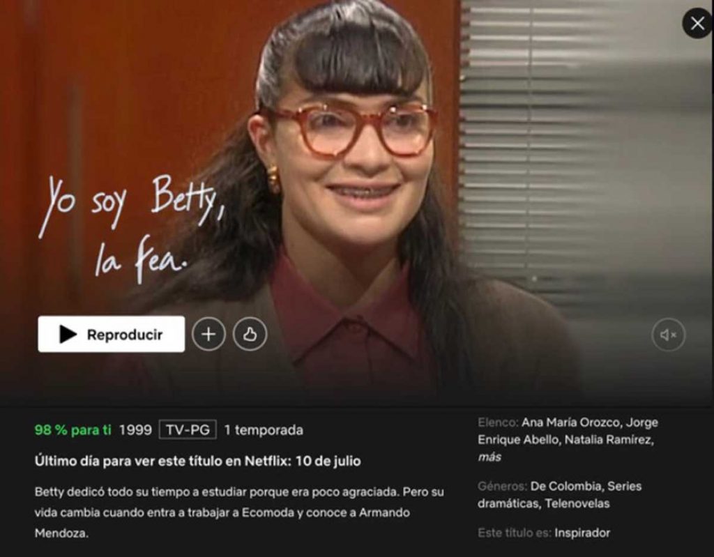 Betty La Fea En Netflix