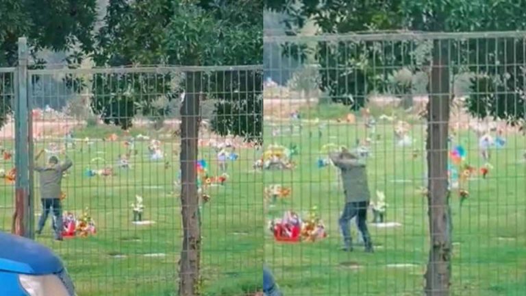 Hombre En Cementerio Bailando Una Cueca