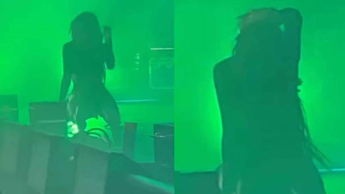 Danna Paola sufrió un accidente en el escenario y el video quedó en TikTok