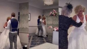 Repudio en TikTok: un novio le estrelló a su esposa un pedazo de torta en plena boda