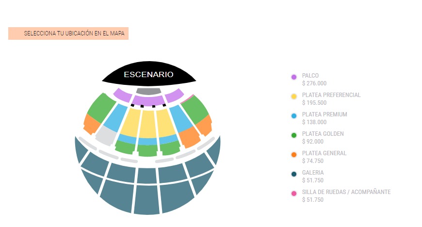 Precios de entradas Ricky Martin Chile