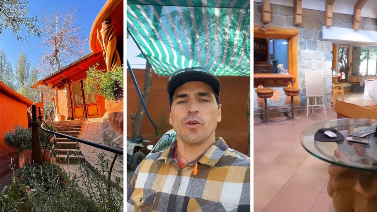 "Miren los pilares": Pangal Andrade impacta con sus innovadores arreglos a su hotel en el Cajón del Maipo