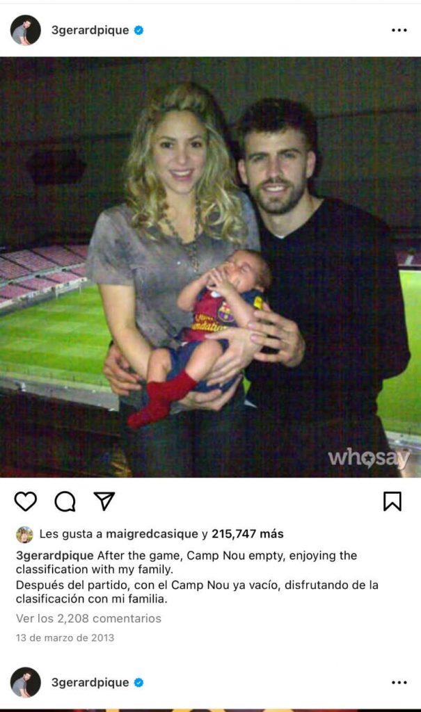 Primera Foto Piqué Y Shakira Instagram
