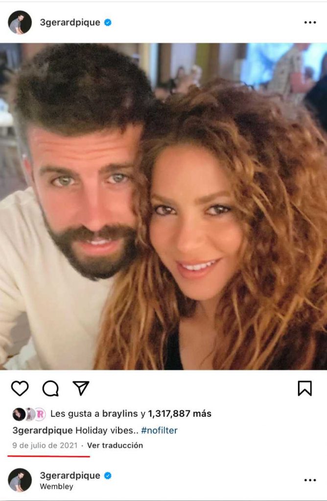 Última Foto Shakira Y Piqué Juntos Instagram