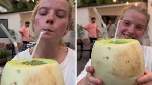 "Un manjar": Turistas prueban el Melón con vino chileno y el video la rompe en TikTok
