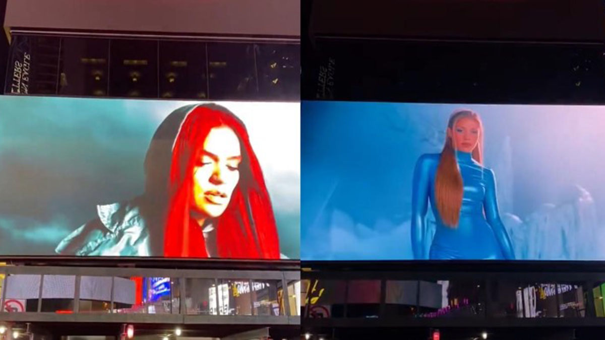 ¡La bichota y la loba van por todo!: Karol G y Shakira estrenan en Times Square el adelanto de su canción