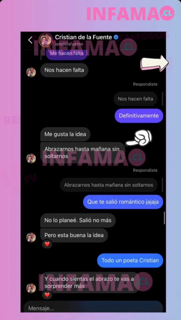 Chats de Cristián de la Fuente con otra mujer