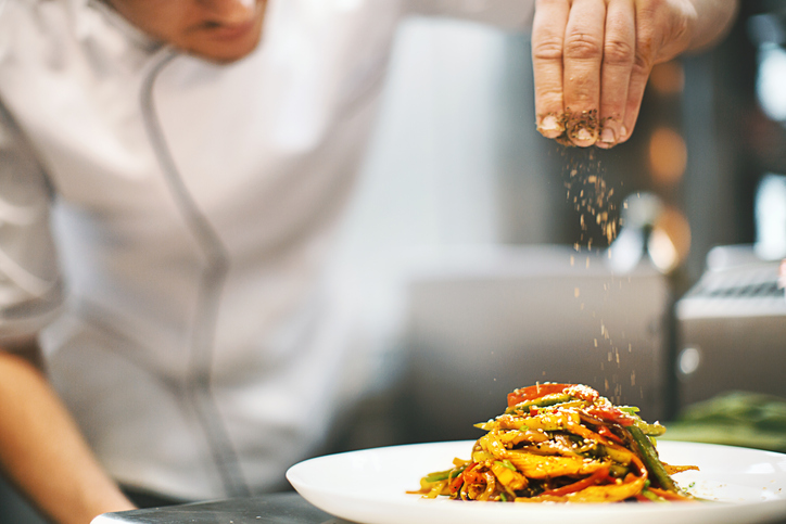 Sprinkling Seasonings From High Up.