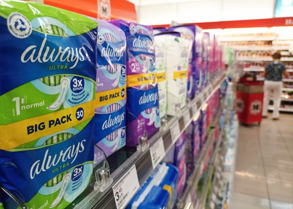 Always Menstrual Hygiene Pads Are Displayed In A Supermarket
