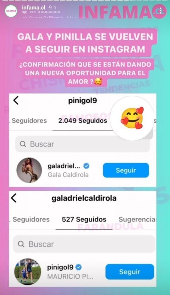 Gala Caldirola Y Mauricio Pinilla Se Siguen En Instagram