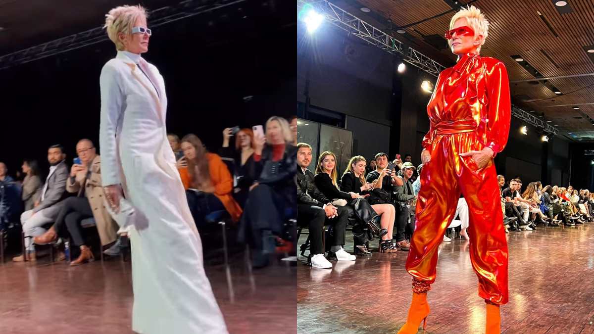 Raquel Argandoña impactó con su look en pasarela: estuvo acompañada de Jordi Castell