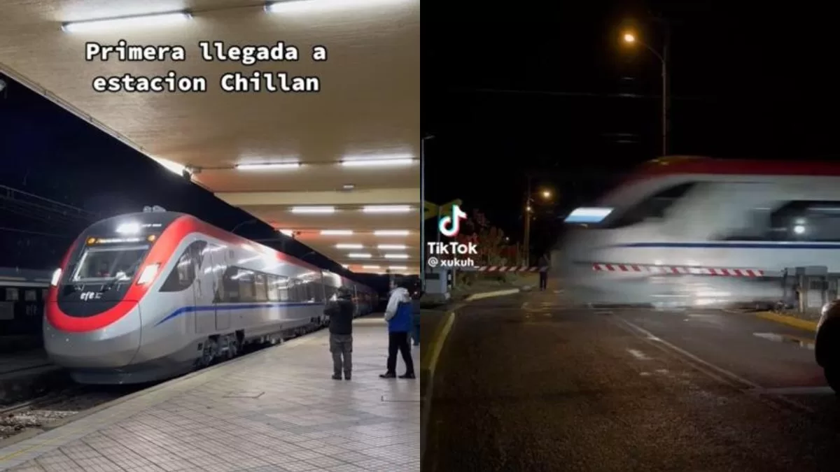 ¡Alta velocidad! Usuarios registraron el veloz paso del tren Santiago-Chillán