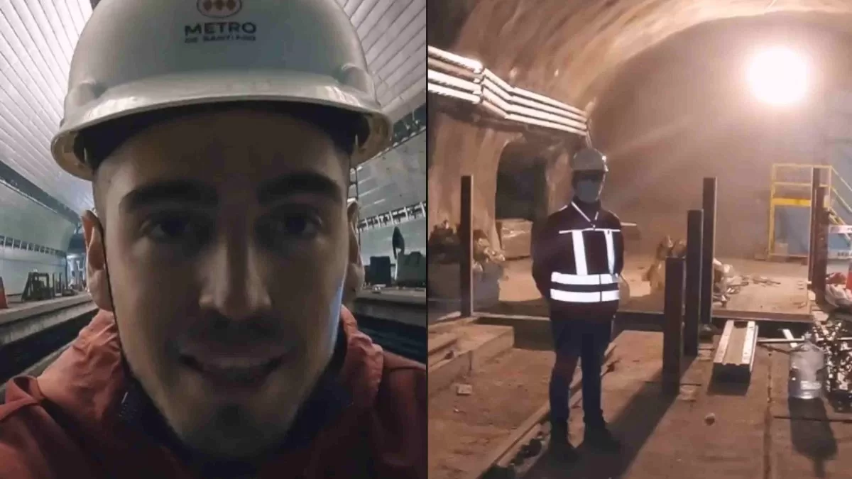 Tiktoker muestra cómo es el túnel del final de la extensión de la línea 2 en el Metro de Santiago