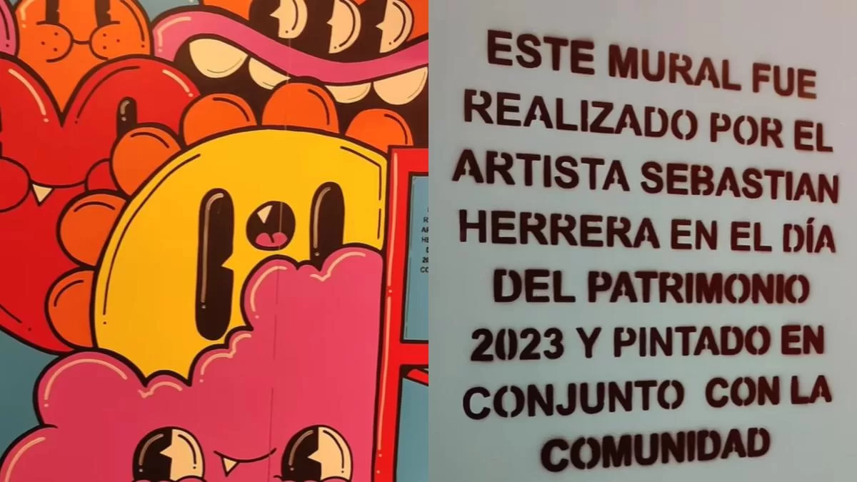 El especial mural que llegó al Metro de Santiago: está ubicado en La Cisterna y fue pintado por los usuarios