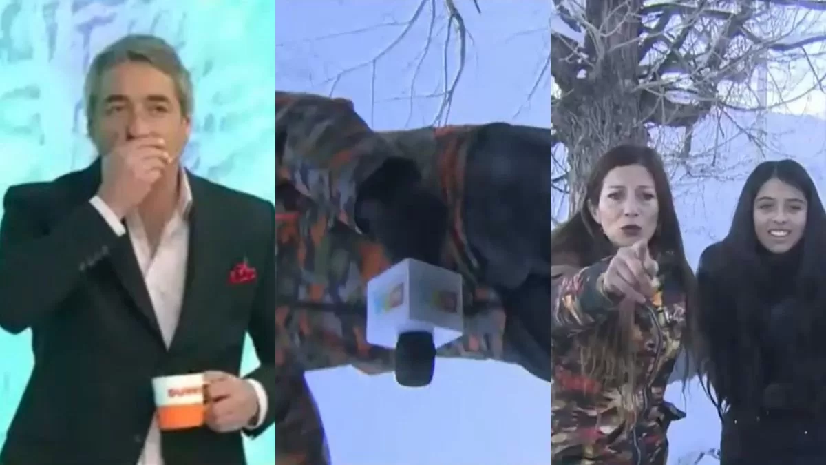 "¡Recógelo!": Camarógrafo de Tu Día sufre dura caída en vivo desde Farellones y se hace viral en redes sociales