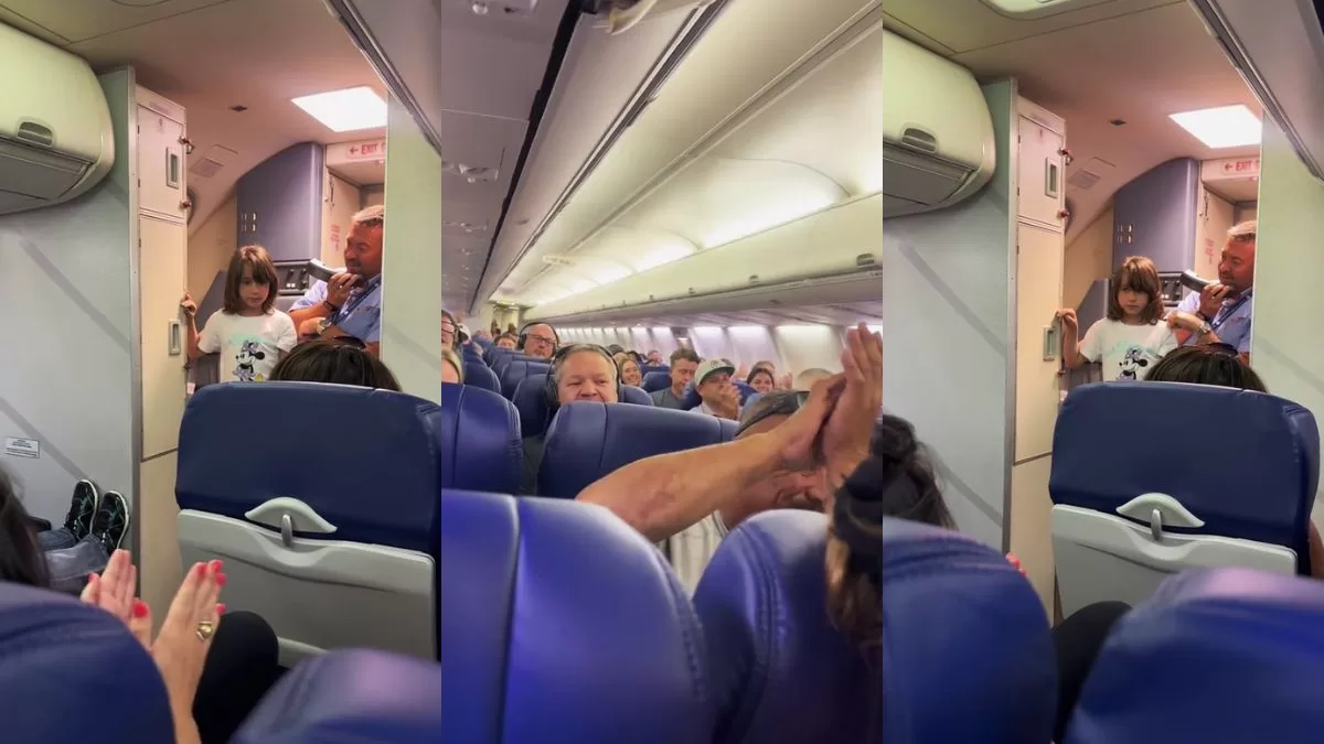 "Está libre de cáncer": Pequeña niña es ovacionada arriba de un avión al vencer la enfermedad y se vuelve viral en TikTok