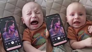 "El Swiftie más joven del mundo": Bebé impacta a todos en TikTok al parar de llorar cuando escucha a Taylor Swift