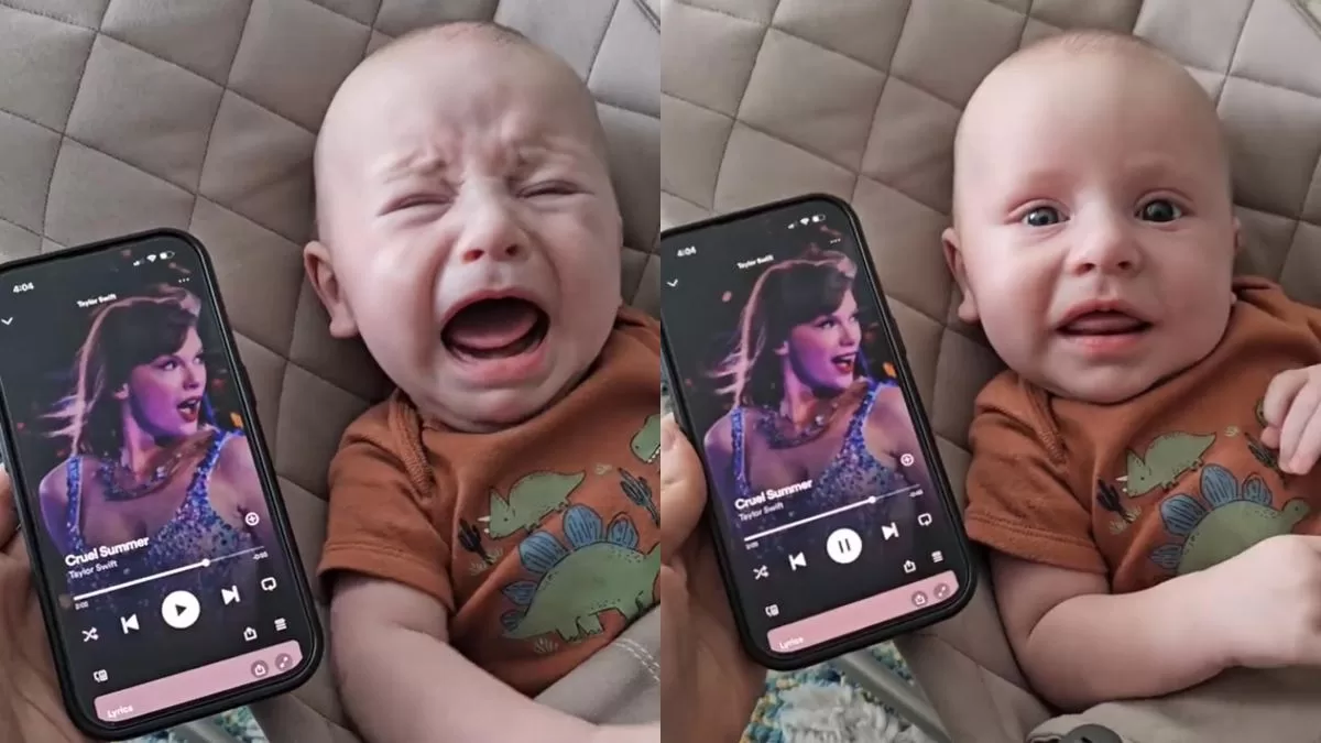 "El Swiftie más joven del mundo": Bebé impacta a todos en TikTok al parar de llorar cuando escucha a Taylor Swift