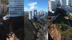 Realmente impresionante: Dron muestra cómo se ven los socavones que amenazan al edificio Kandinsky y Miramar en Reñaca