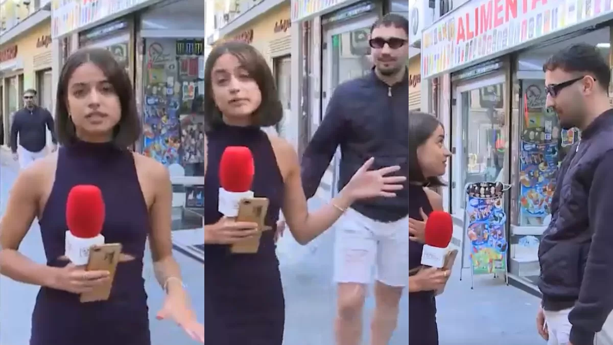 "¿De verdad me tienes que tocar?": Periodista española es agredida sexualmente por transeúnte durante un despacho en vivo