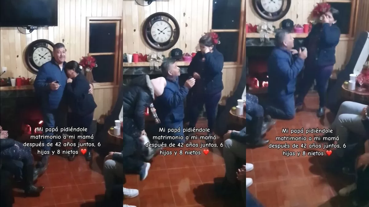"Llorar por personas que no conozco es mi pasión": Hombre le pide matrimonio a su pareja tras 42 años juntos y su reacción se hace viral en TikTok
