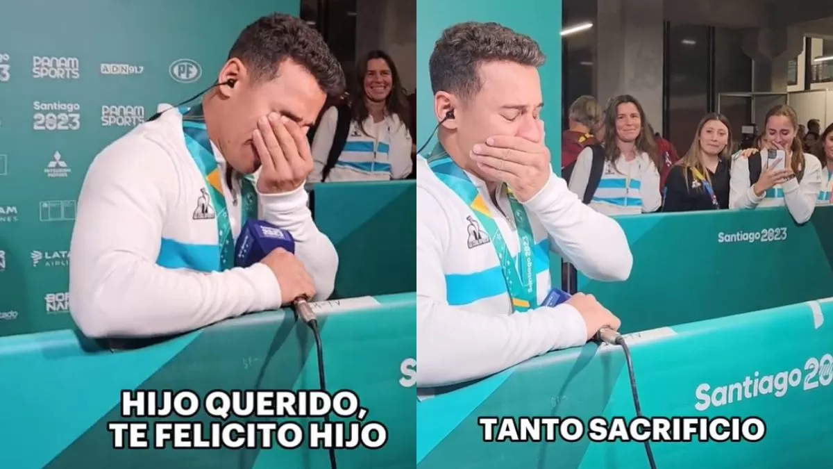 Juegos Panamericanos 2023: Gimnasta argentino protagoniza emotivo momento que dejó llorando a medio Chile