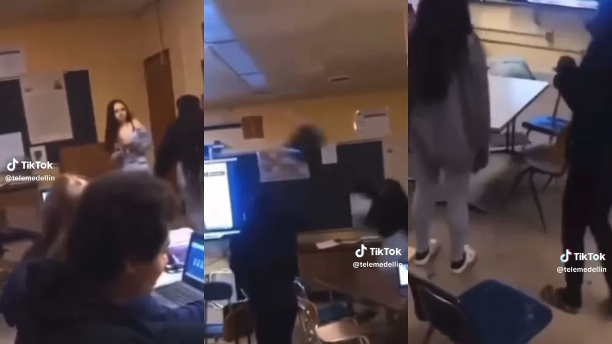 "Crianza irrespetuosa": Viral en TikTok muestra el momento exacto en el que una alumna arroja una silla a su profesora y la deja inconsciente