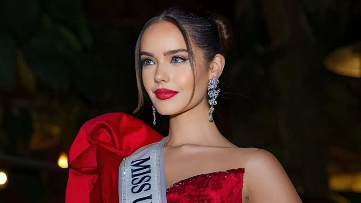Celeste Viel aparece en Times Square y se luce con un histórico vestido antes de participar en Miss Universo