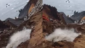 Nuevas imágenes muestran que se activó el socavón de Viña del Mar: hubo otro deslizamiento debido al sistema frontal