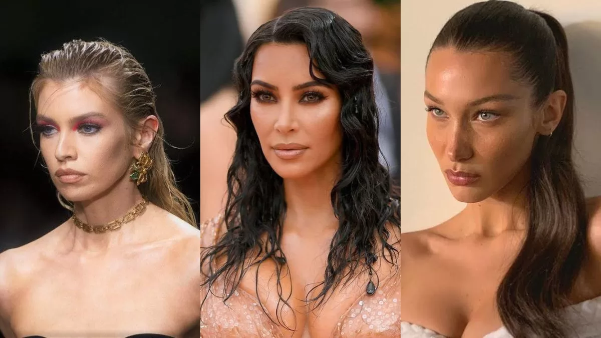 Estos son los tres peinados que están en tendencia este 2024 y que te harán lucir el efecto "cabello mojado"