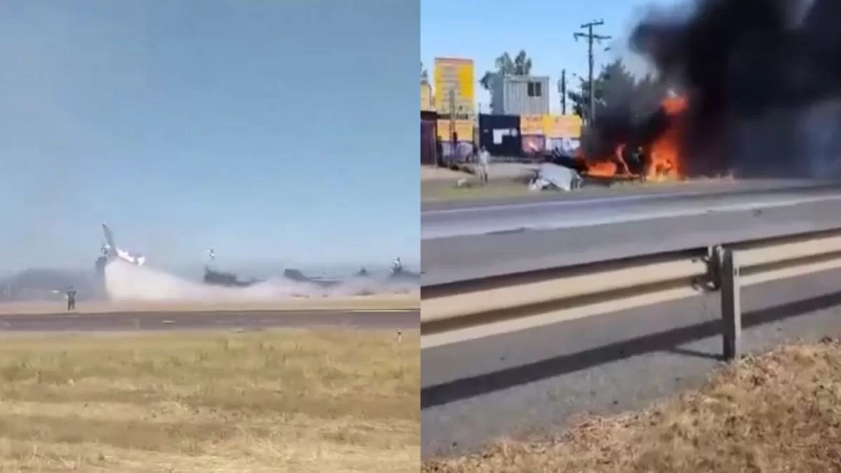 Un piloto fallecido: Las impactantes imágenes que dejó el accidente de avioneta en Ruta 5 Sur en Talca