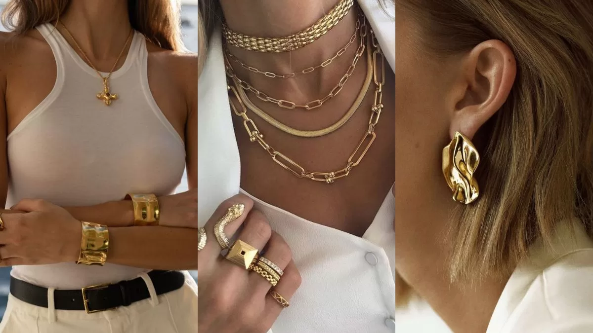 El dorado arrasa en los accesorios: cómo utilizarlos para darle un toque distinto a tus outfits